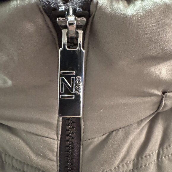 Nautica Jacket Womens Large Green Quilted Puffer Faux Fur Hood Water Resistant - Picture 12 of 14